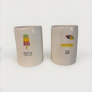 NEW 2 Rae Dunn Summer Candles Enjoy & Sun Candles Beach Mango Ice Cream Popsicle